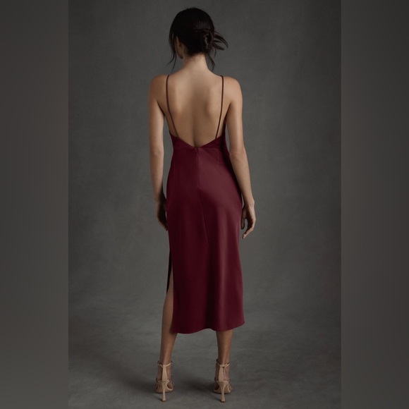 NEW BHLDN Anthropologie August Satin Charmeuse Midi Dress NWT - Picture 2 of 6